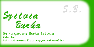 szilvia burka business card
